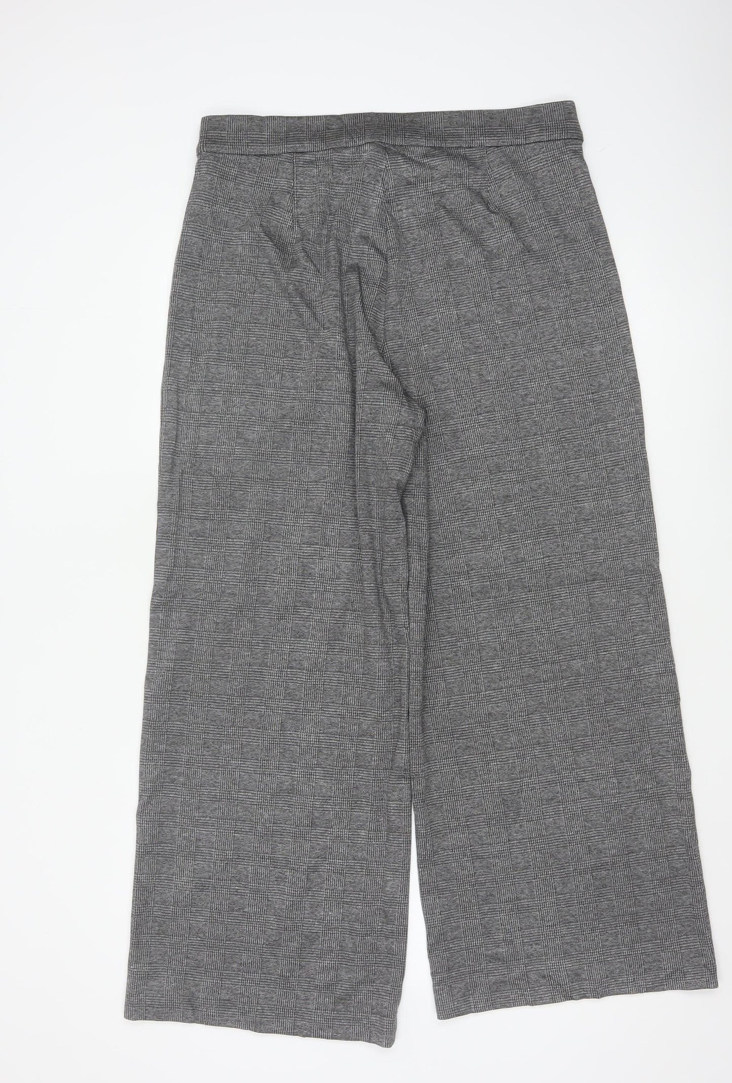 Marks and Spencer Women Grey Mix Size 16 Wide-Leg Trousers