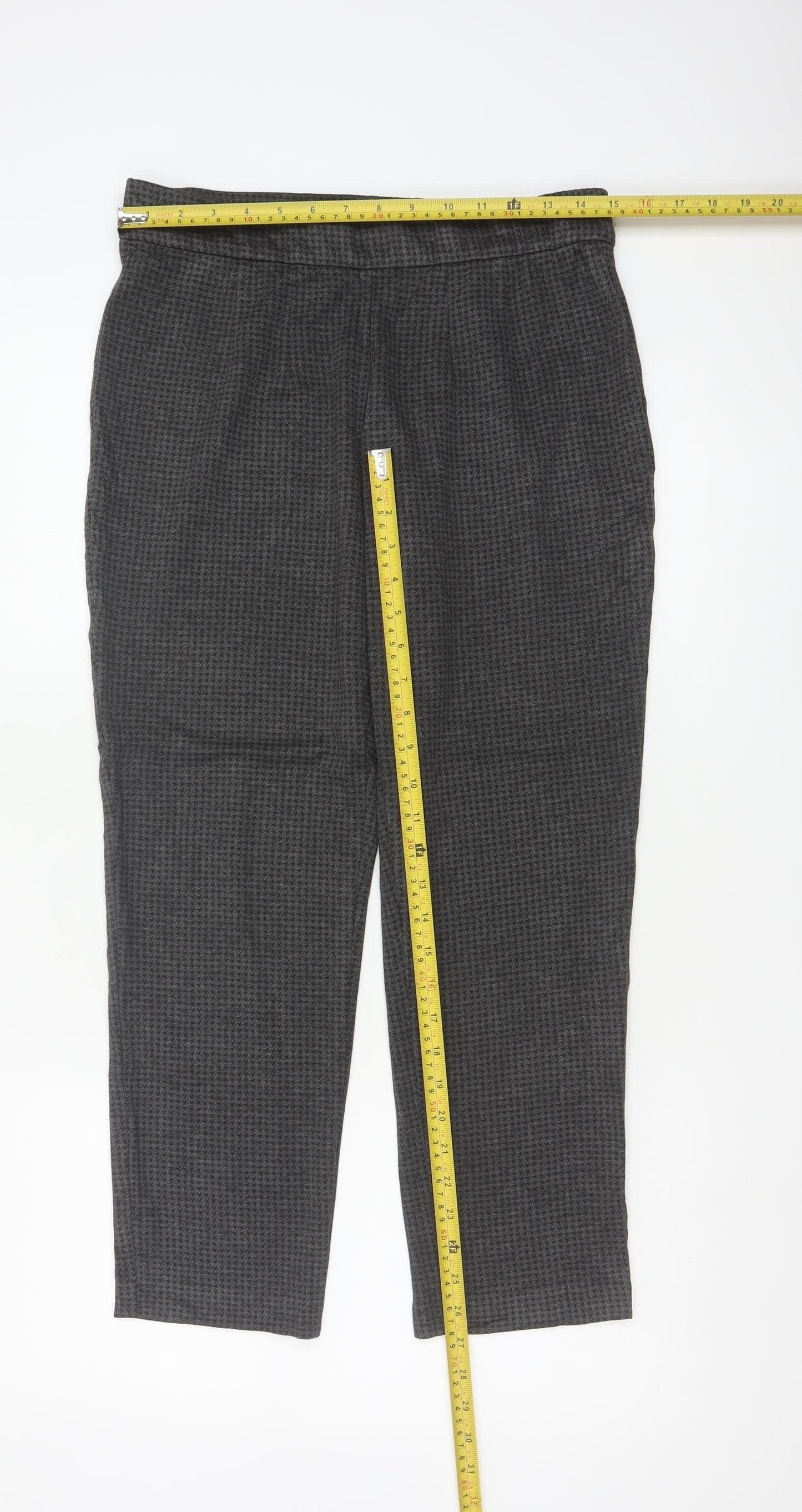 Marks and Spencer Women Charcoal Mix Size 14 Regular Trousers