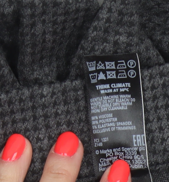 Marks and Spencer Women Charcoal Mix Size 14 Regular Trousers