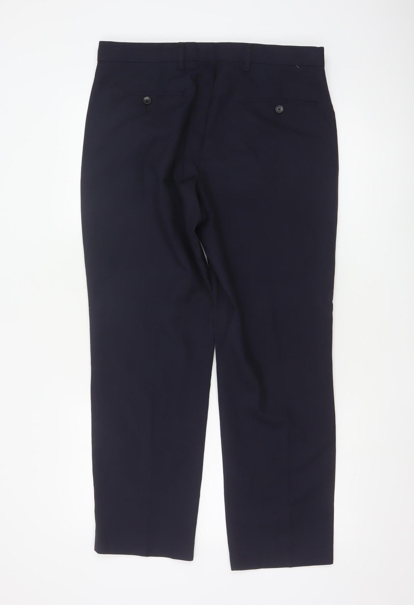 Marks and Spencer Men's Black Regular Fit Dress Trousers 34W 29L