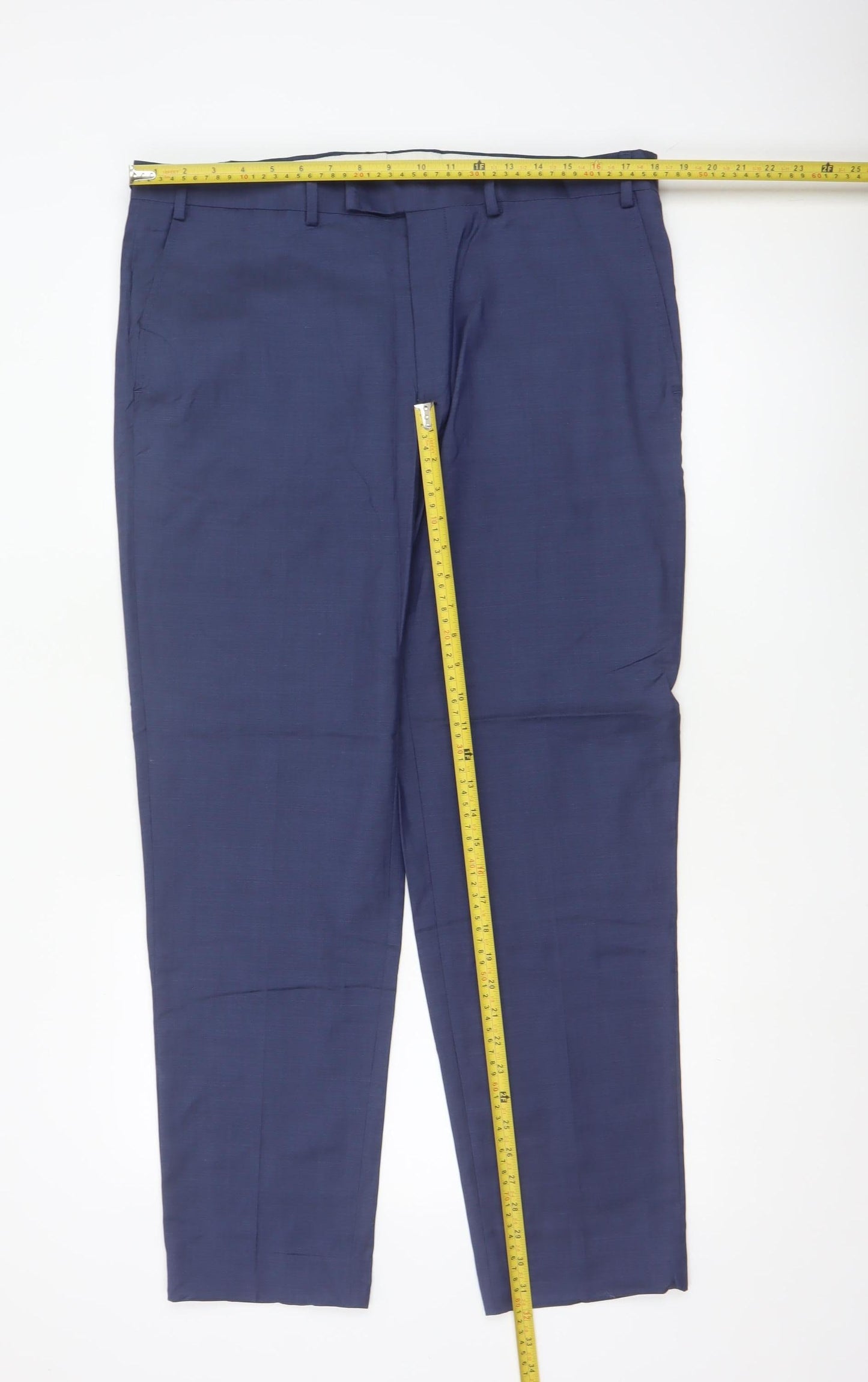 Marks and Spencer Autograph Men's Blue Wool Tailored Dress Trousers 36R