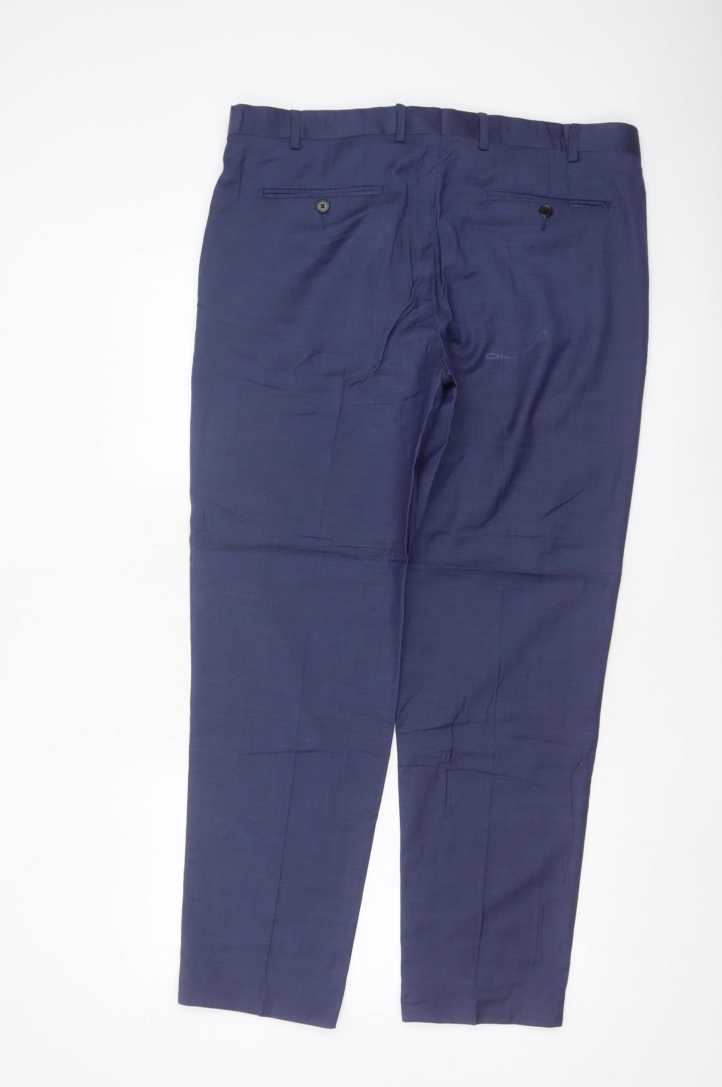 Marks and Spencer Autograph Men's Blue Wool Tailored Dress Trousers 36R