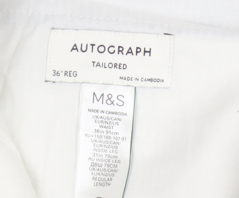 Marks and Spencer Autograph Men's Blue Wool Tailored Dress Trousers 36R