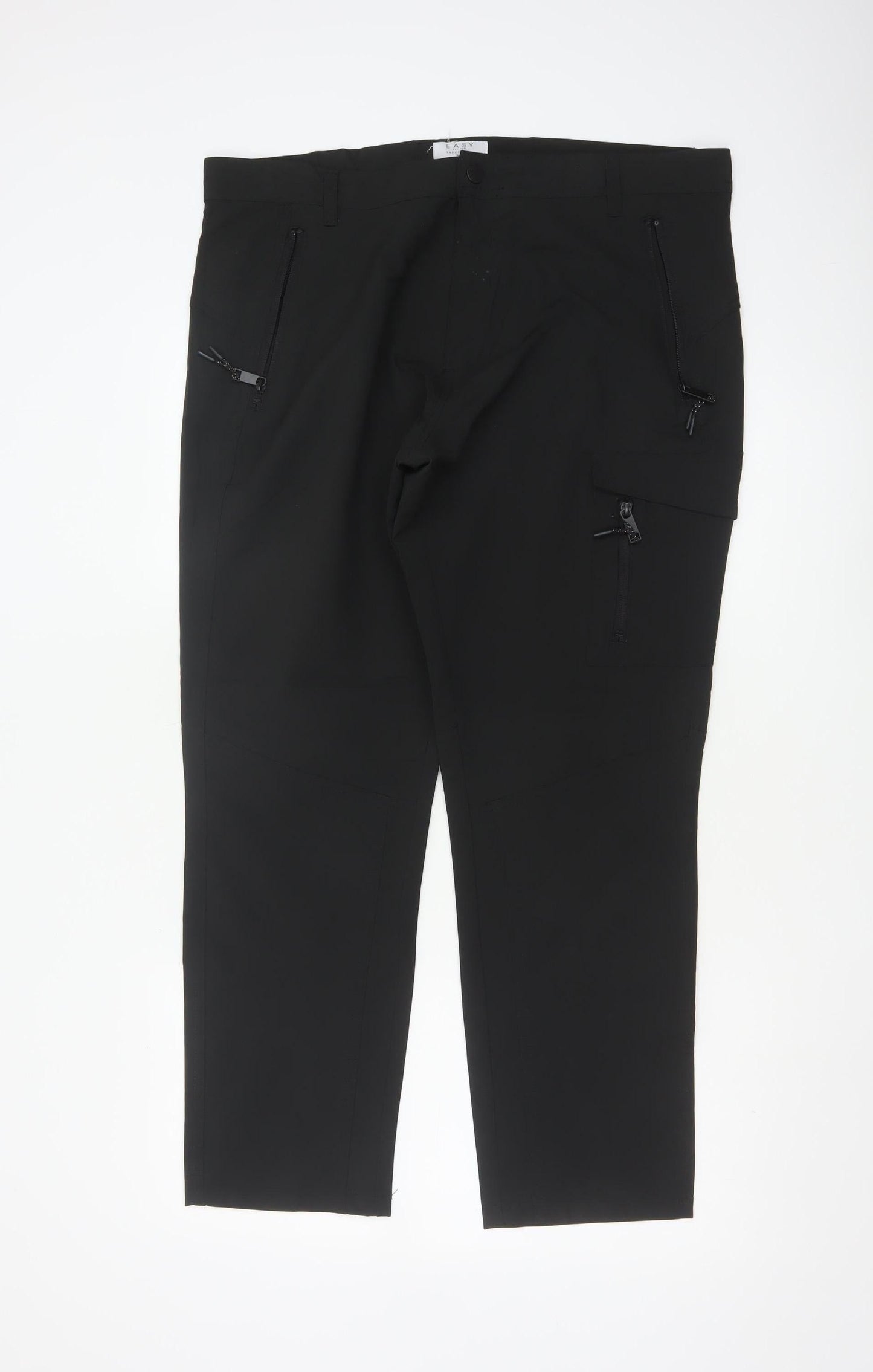 EASY Men's Black 36S Tapered Fit Cargo Trousers