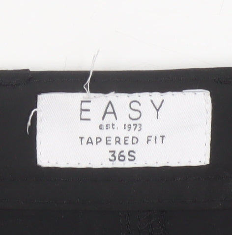 EASY Men's Black 36S Tapered Fit Cargo Trousers