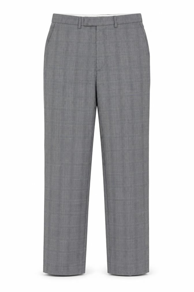 Marks & Spencer Men’s Grey Check Wool Dress Pants 34R Regular Fit