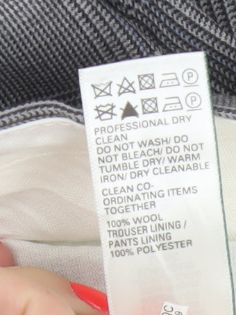 Marks and Spencer Men’s Grey Check Wool Dress Pants 34R Regular Fit