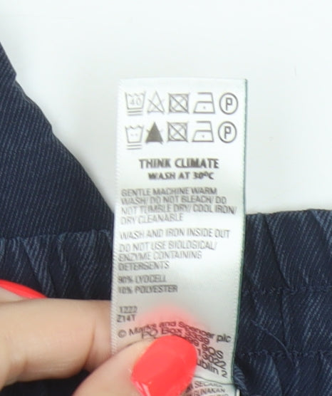 Marks and Spencer Womens Blue Size 14 Tapered Trousers