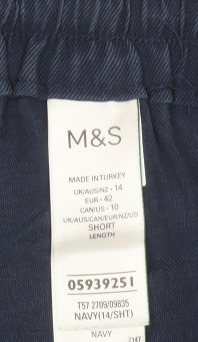Marks and Spencer Womens Blue Size 14 Tapered Trousers