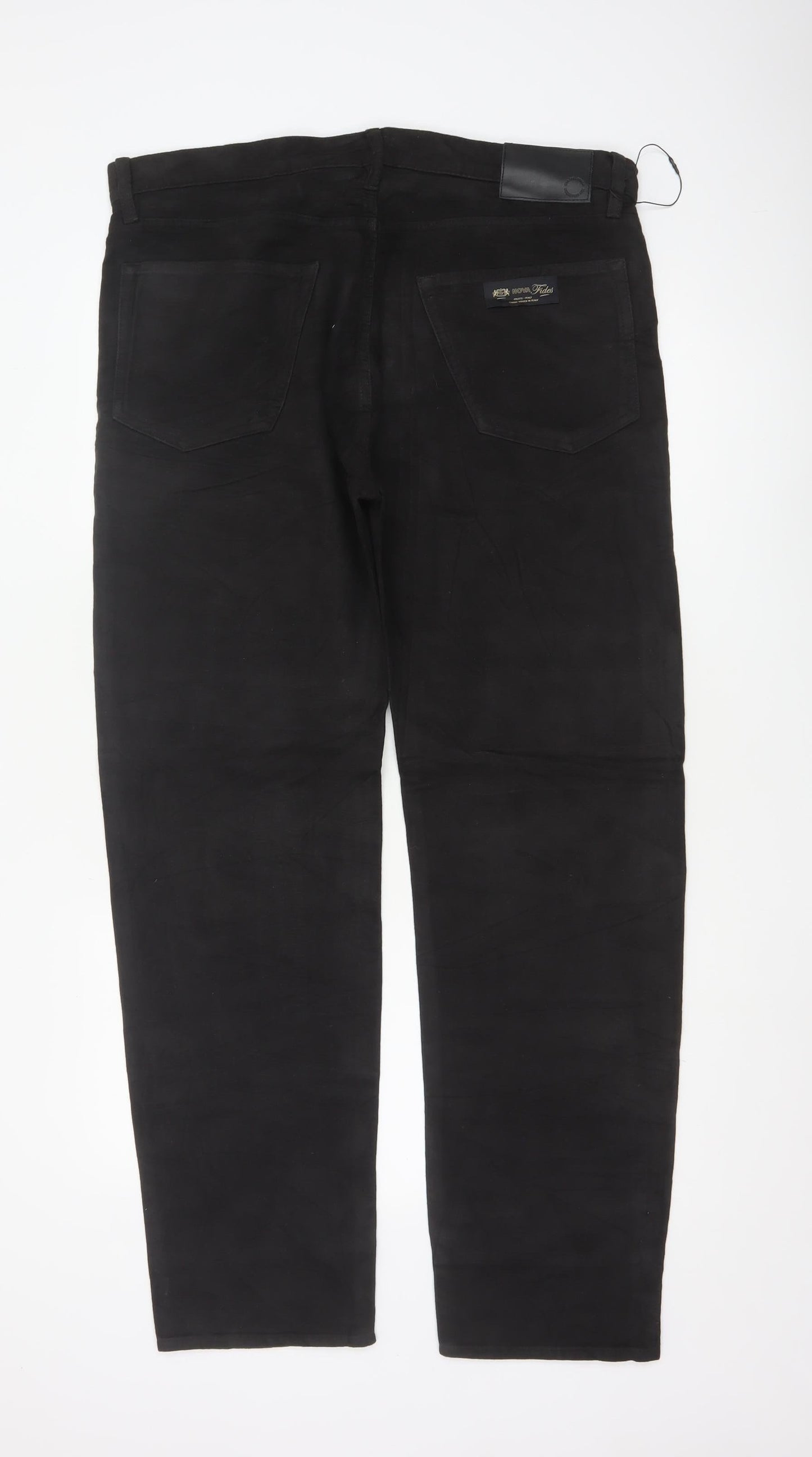Marks and Spencer Men's Black Cotton Chino Trousers 36x33 Regular Fit