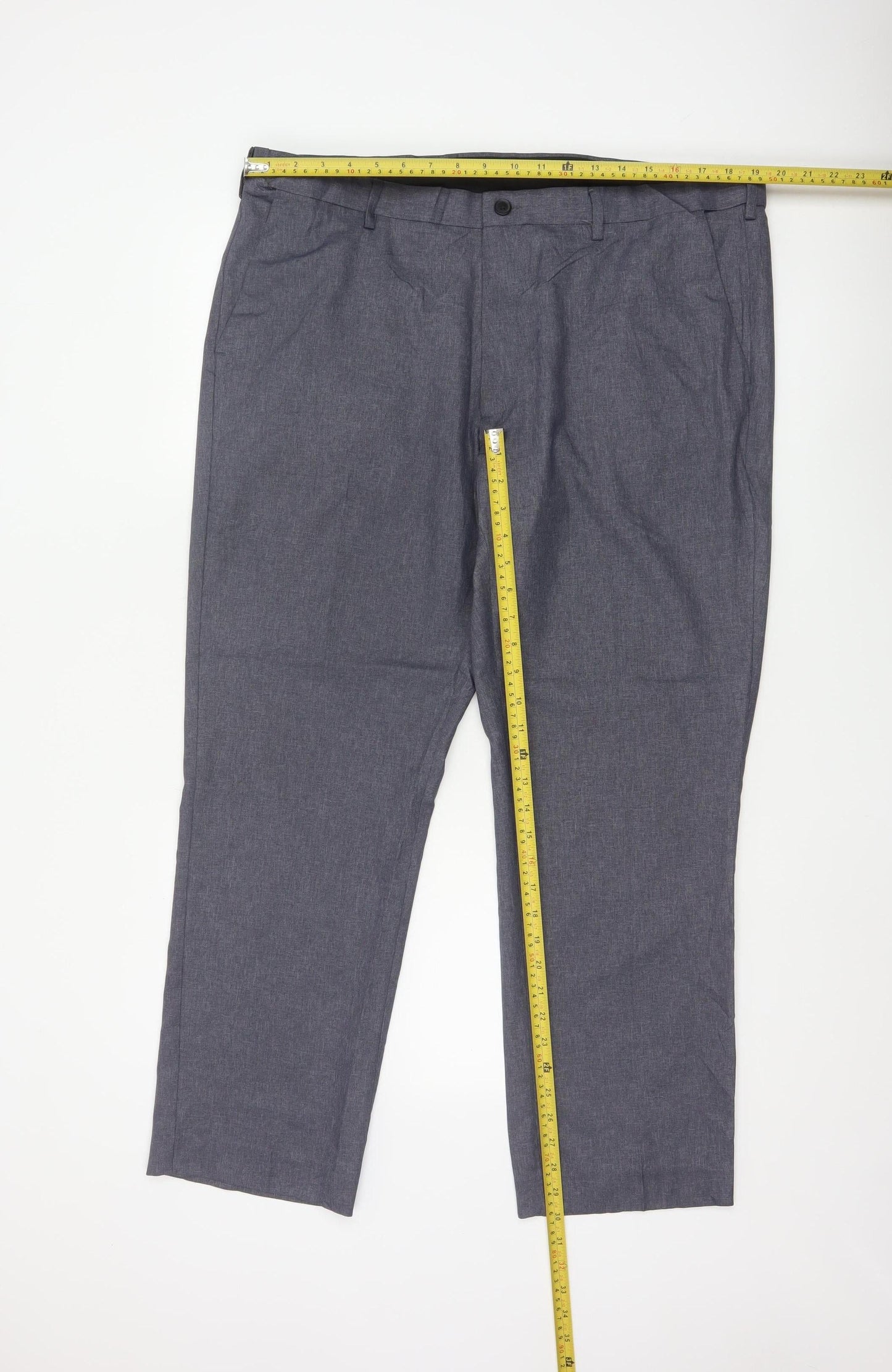 Marks and Spencer Men's Grey Regular Fit Trousers 40in Waist 29in Leg