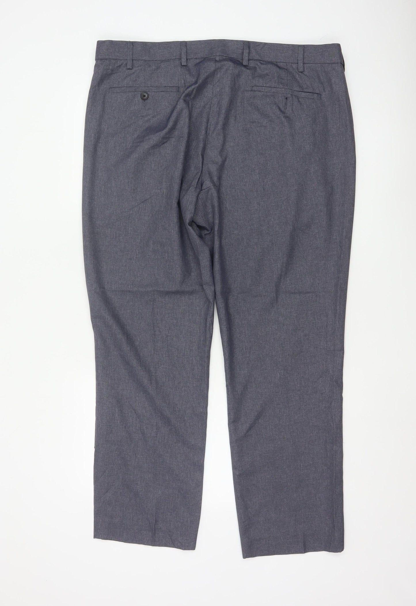 Marks and Spencer Men's Grey Regular Fit Trousers 40in Waist 29in Leg
