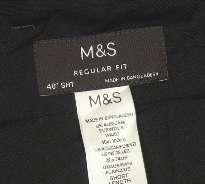 Marks and Spencer Men's Grey Regular Fit Trousers 40in Waist 29in Leg