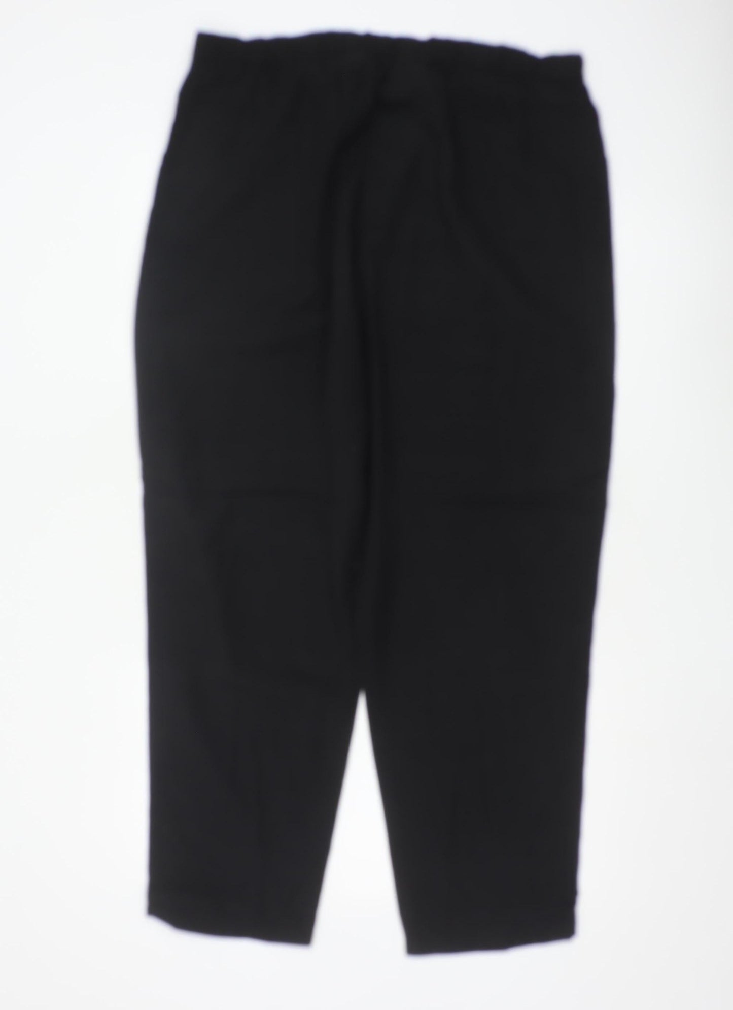 Marks and Spencer Women Black Size 18 Regular Lyocell Cotton Trousers
