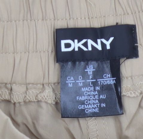 DKNY Womens Beige Capri Trousers M Lightweight Cotton Blend