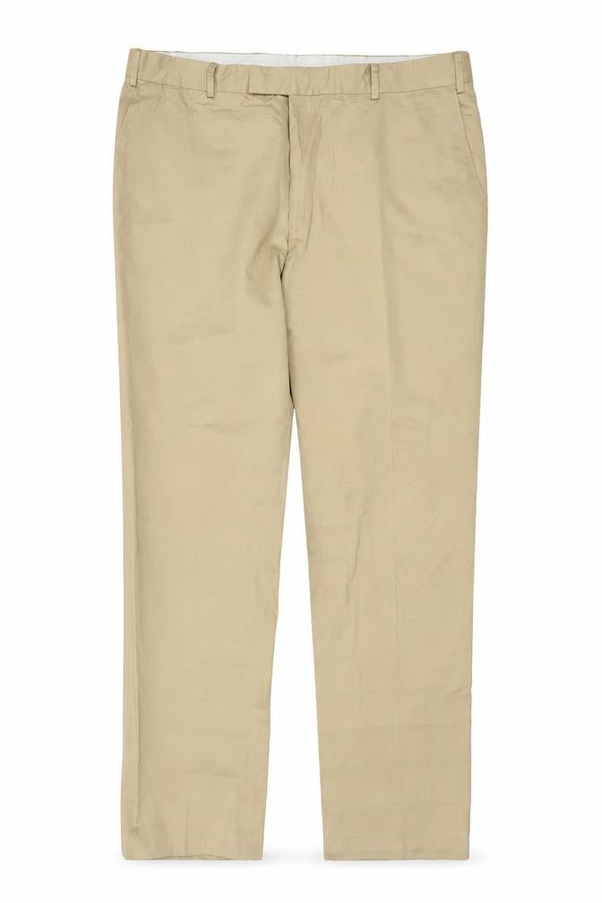 Jaeger Men's Beige Cotton Chino Trousers 40R Straight Leg
