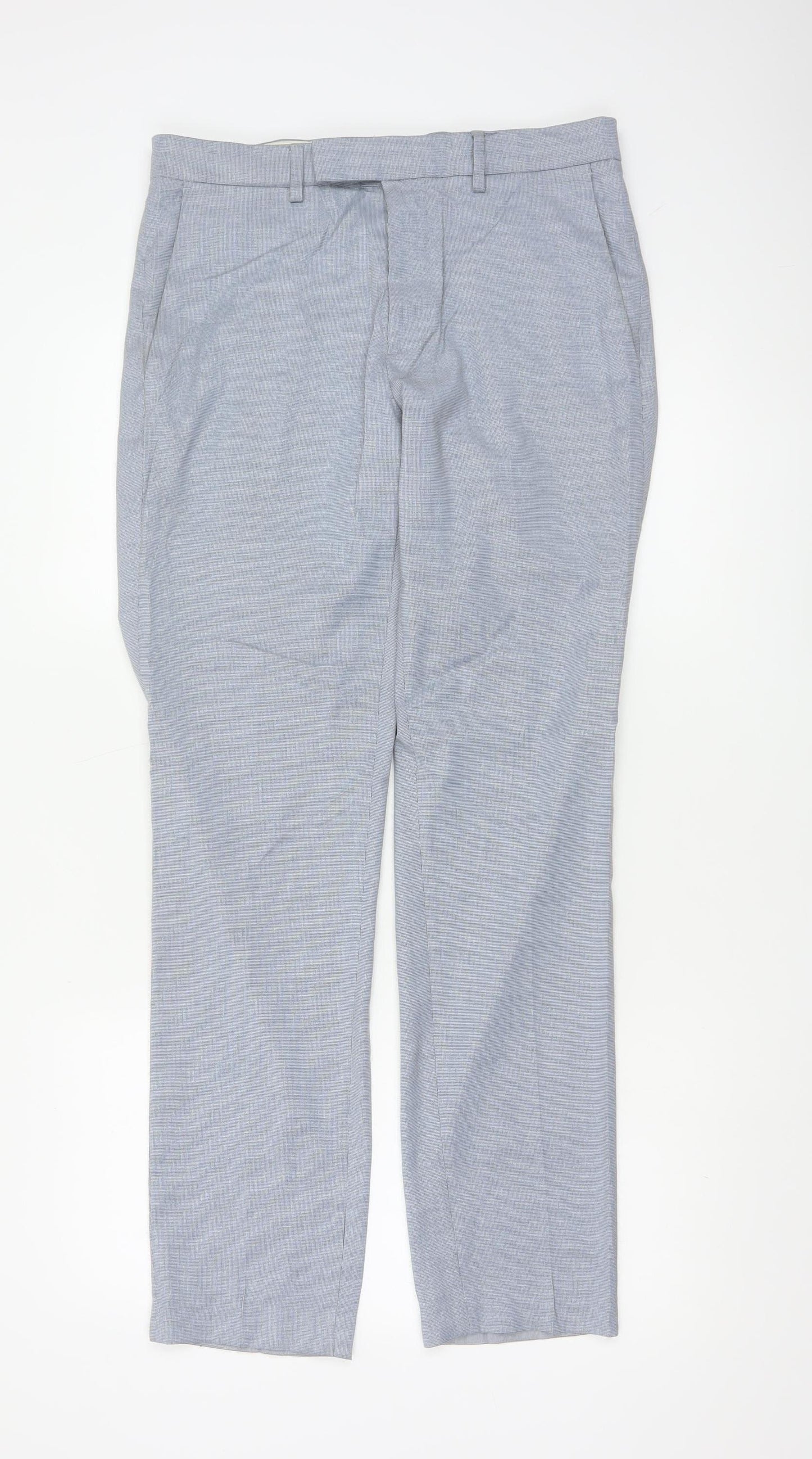 Marks and Spencer Mens Grey Slim Fit Chino Trousers 30W 31L