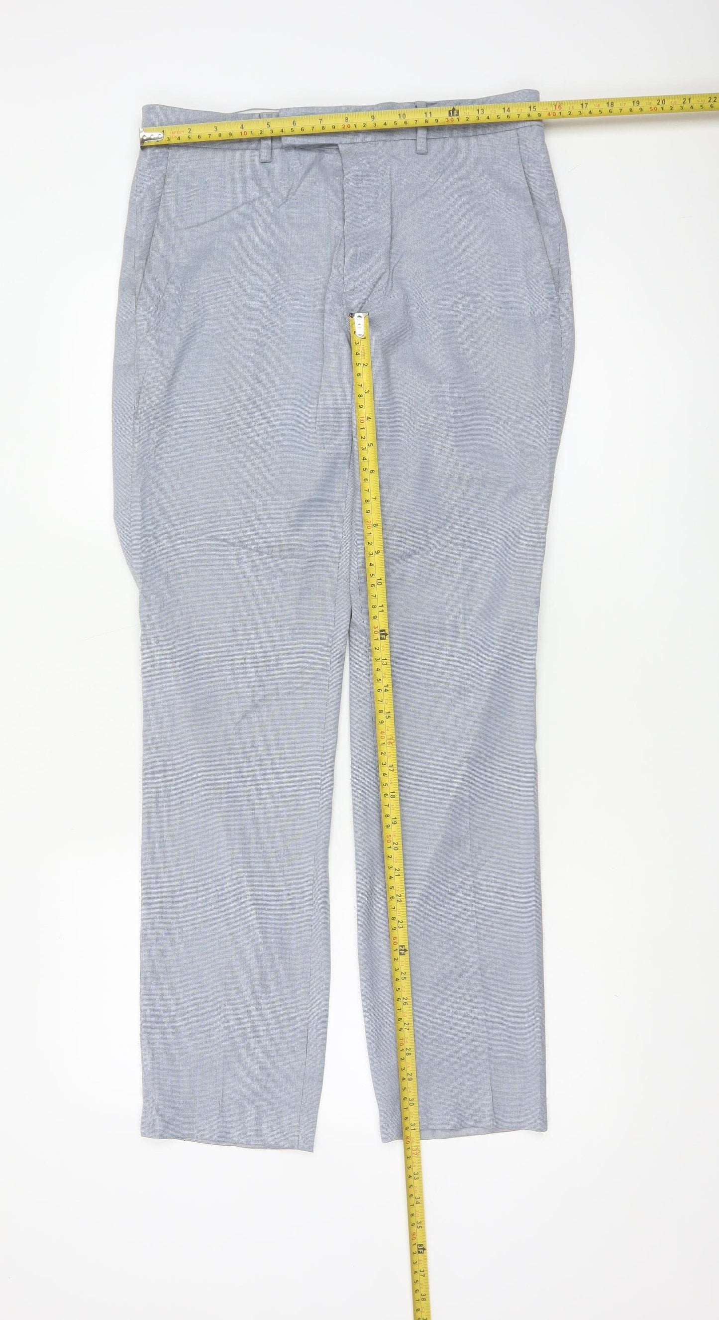 Marks and Spencer Mens Grey Slim Fit Chino Trousers 30W 31L