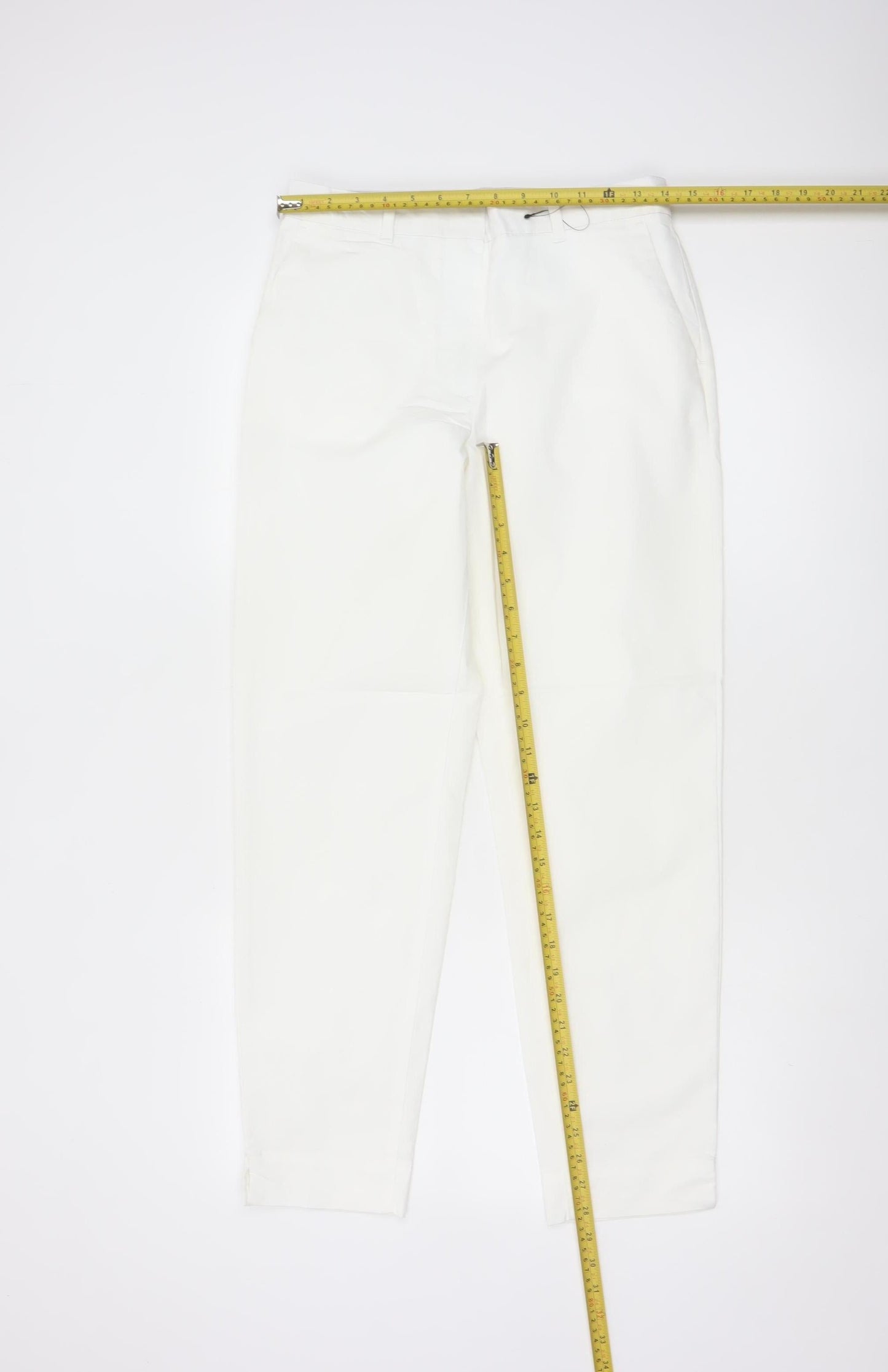 Marks and Spencer Women White Size 8 Chino Trousers Cotton Blend