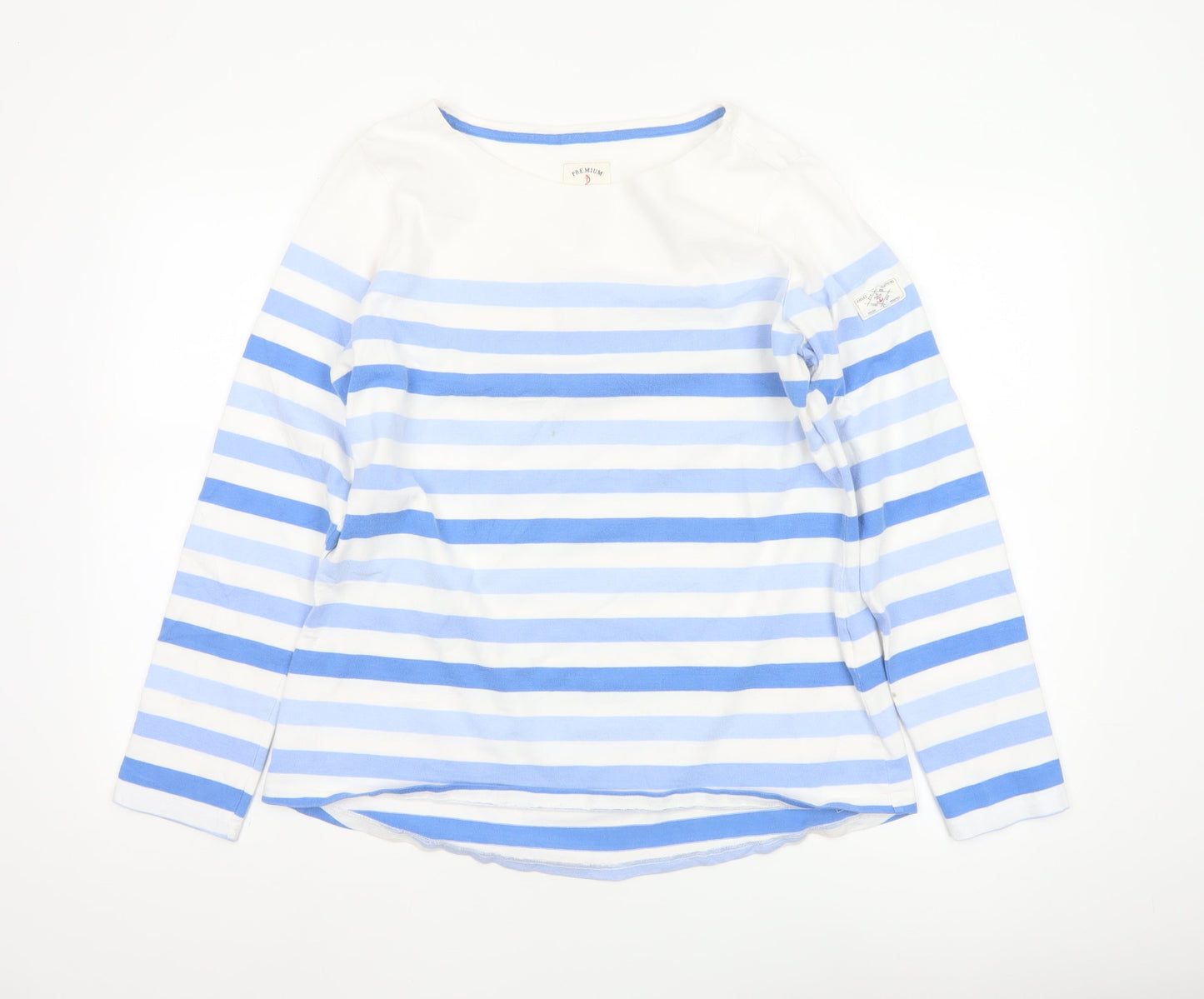 Joules Women’s Blue Striped Long Sleeve Cotton Nautical Top UK 14