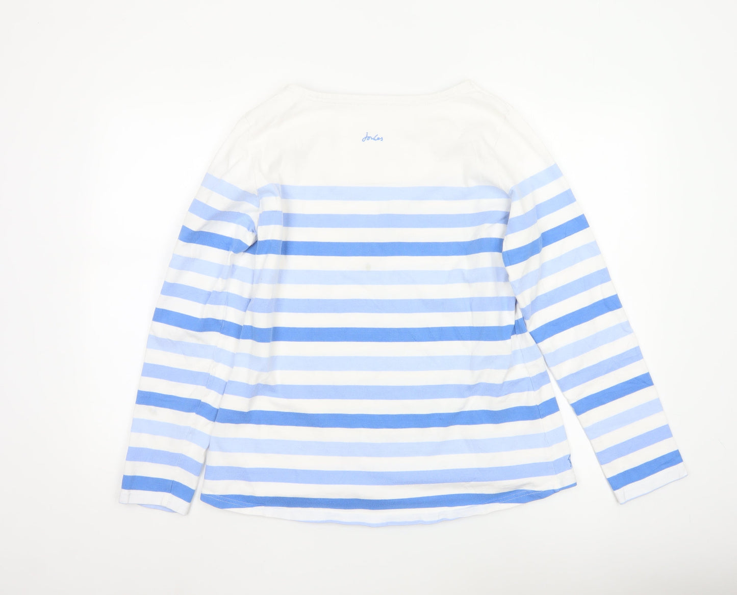 Joules Women’s Blue Striped Long Sleeve Cotton Nautical Top UK 14