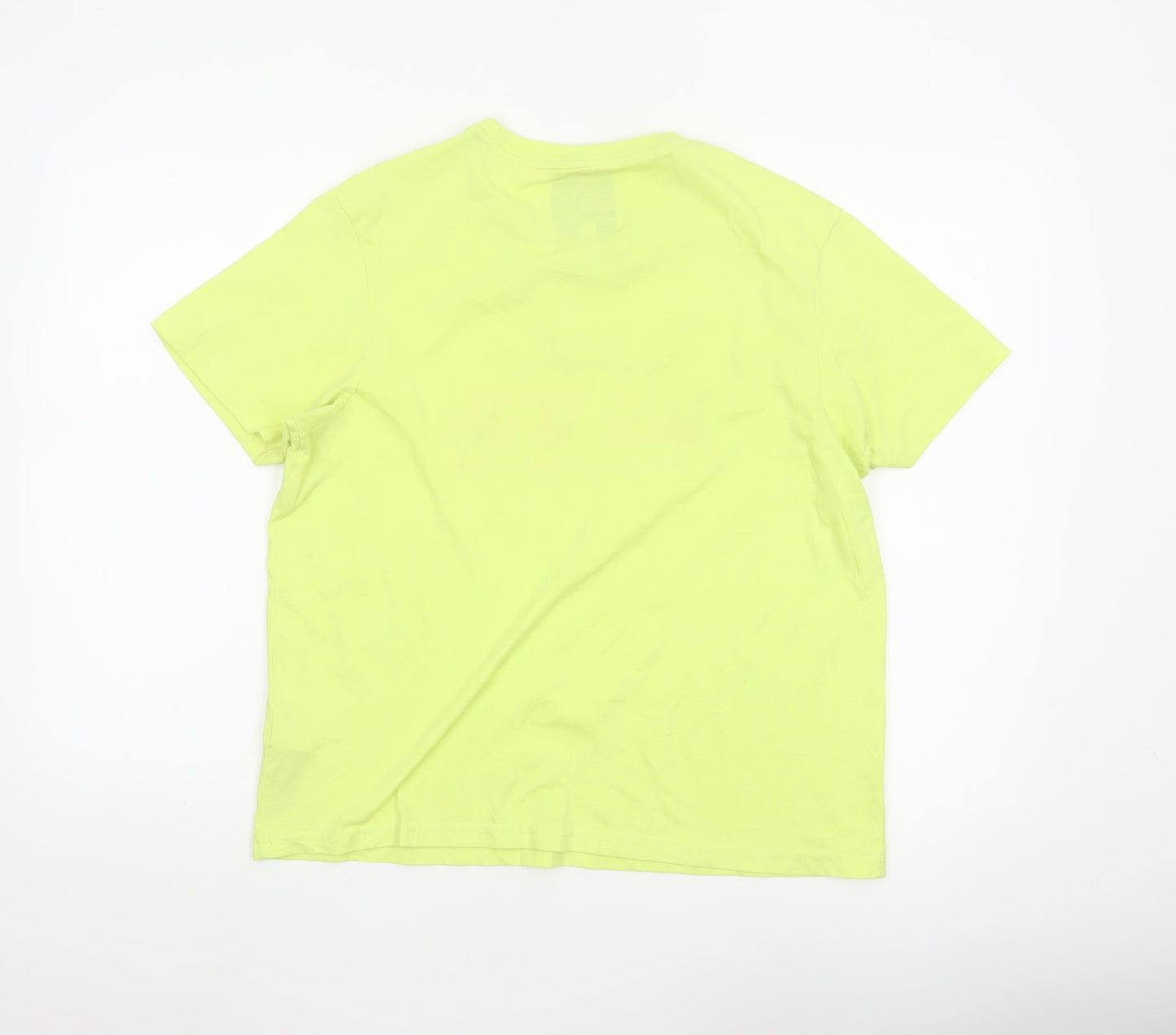 Jack Wills Women's Yellow Basic T-Shirt Size 12 Short Sleeve Cotton Blend