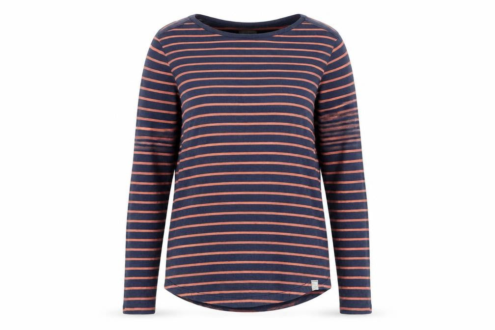 FatFace Women Blue Striped Long Sleeve Jersey T-Shirt UK 12