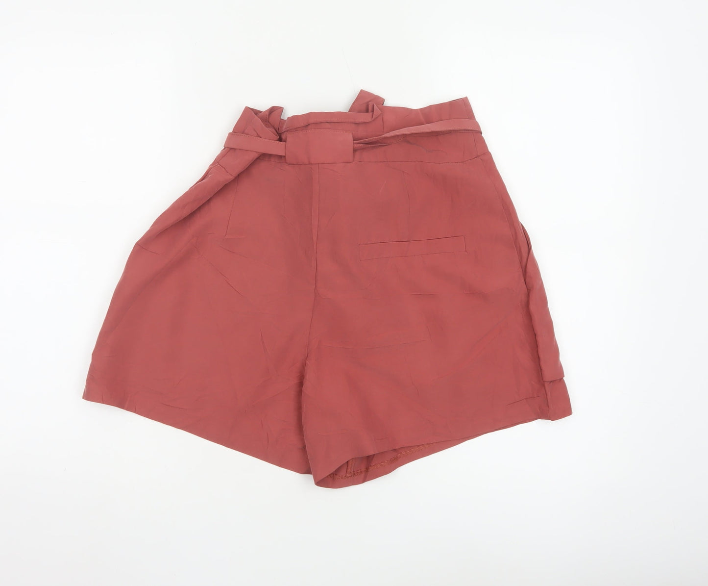 Monki Women Red Size 14 Paperbag Tie Waist Shorts