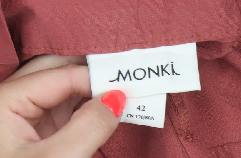 Monki Women Red Size 14 Paperbag Tie Waist Shorts