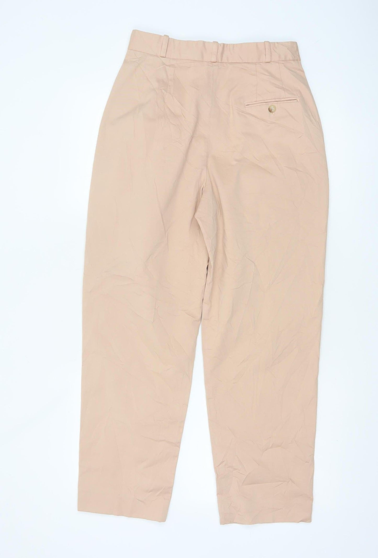Polo Ralph Lauren Women's Beige Pleated Cotton Chino Trousers Size 6