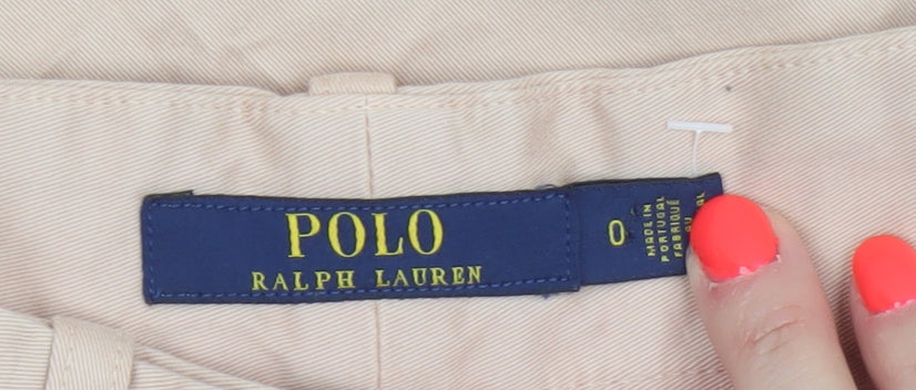 Polo Ralph Lauren Women's Beige Pleated Cotton Chino Trousers Size 6