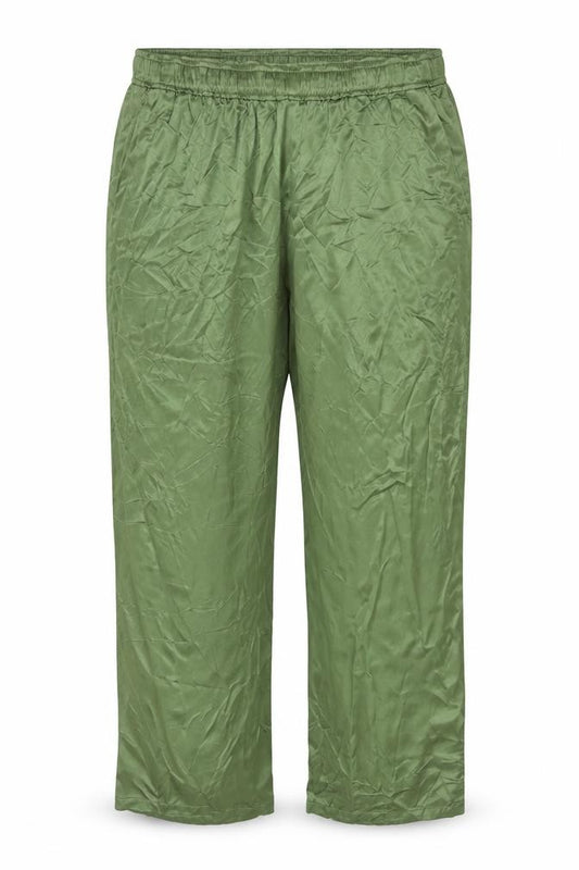 Zara Women Green XL Straight Viscose Trousers