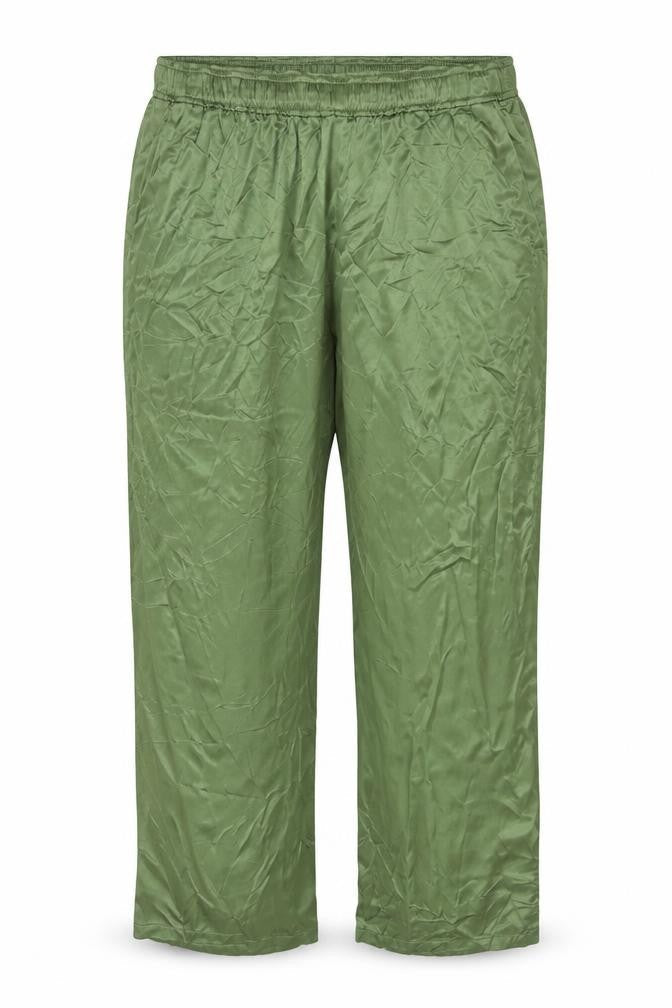 Zara Women Green XL Straight Viscose Trousers