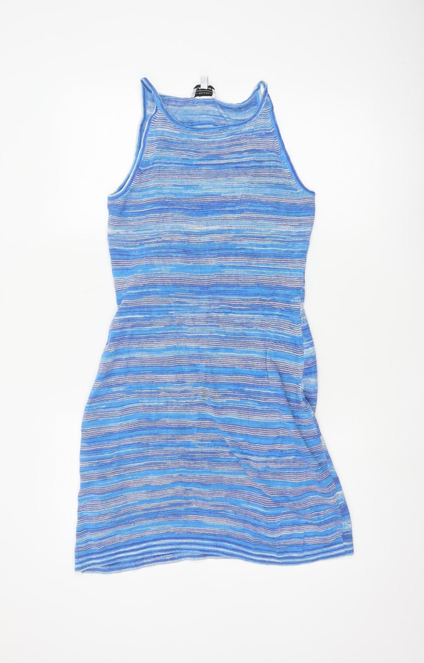 & Other Stories Womens Blue Striped Tank Dress Size S Sleeveless Knit Cotton Linen