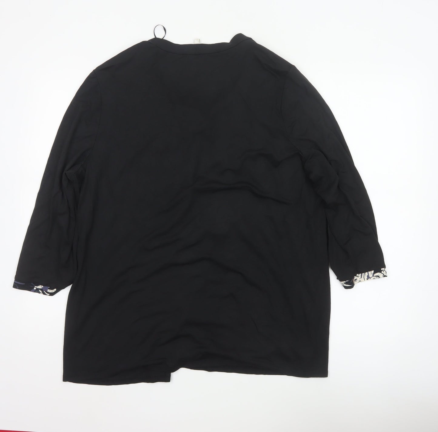 Debenhams Women’s Black Floral Beaded Tunic Blouse Size 20