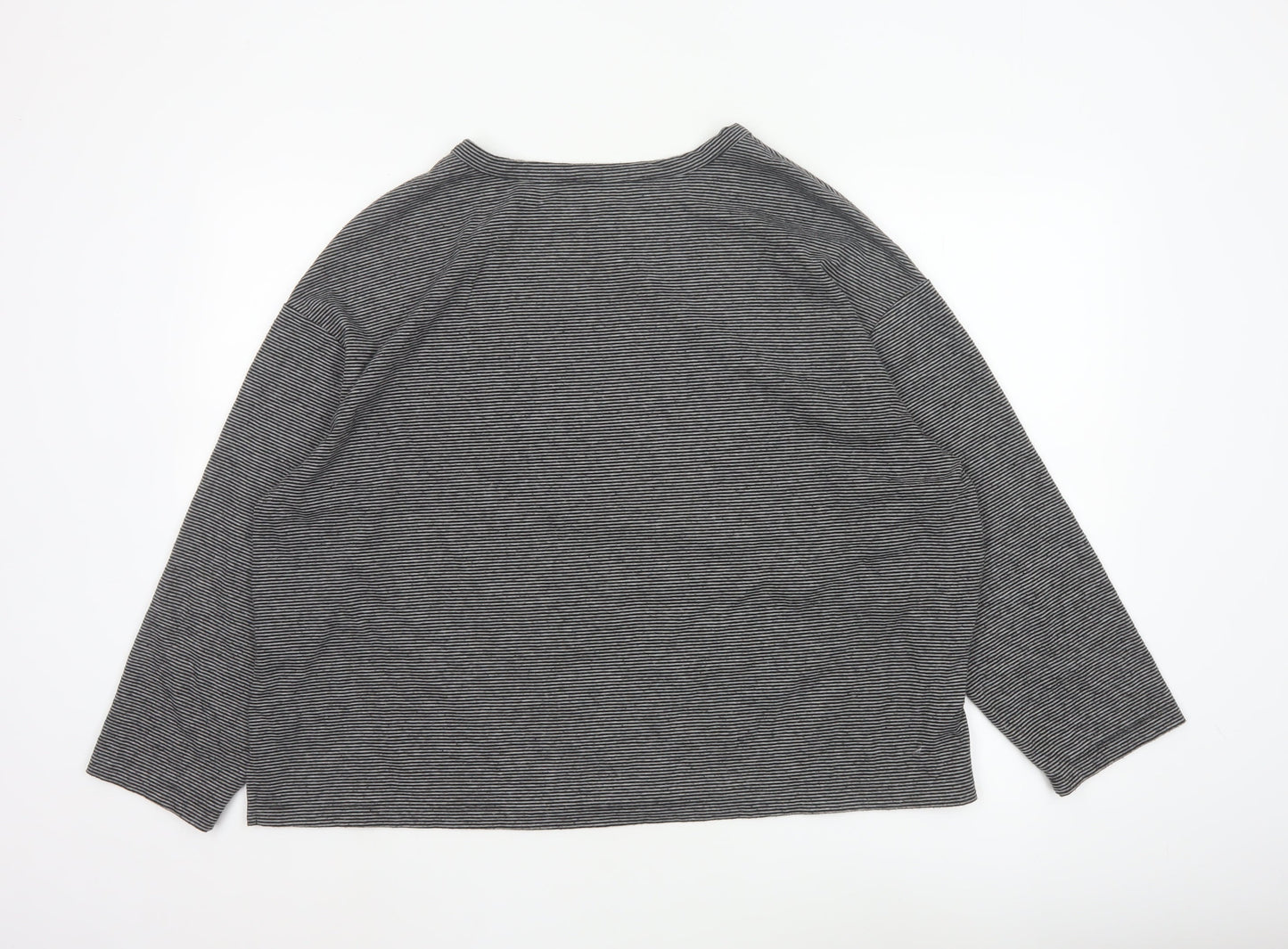 Marks and Spencer Women’s Black Striped Long Sleeve Jersey Top Size 22