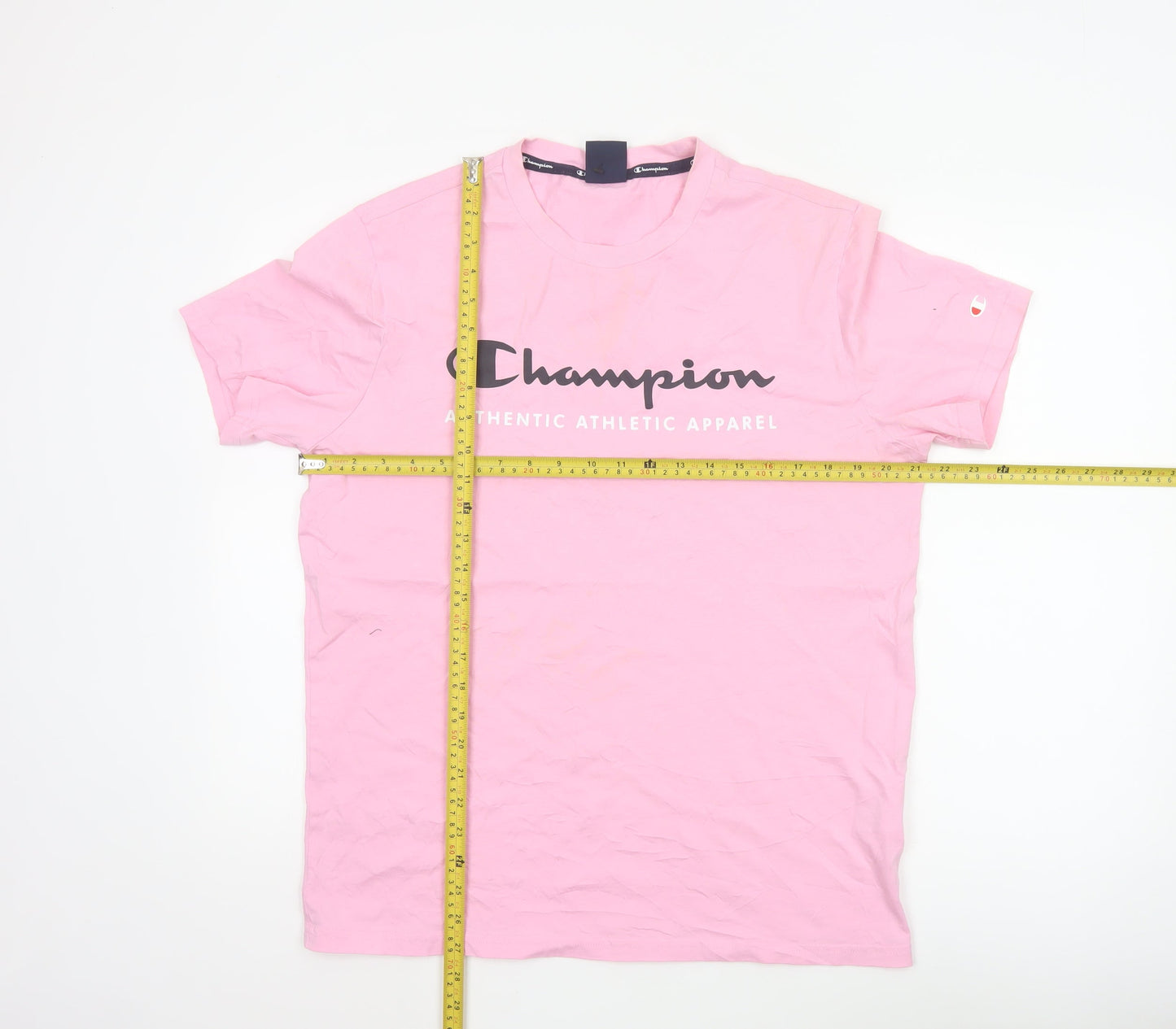 Champion Men's Pink Graphic Logo T-Shirt Size L Regular Fit