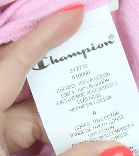 Champion Men's Pink Graphic Logo T-Shirt Size L Regular Fit