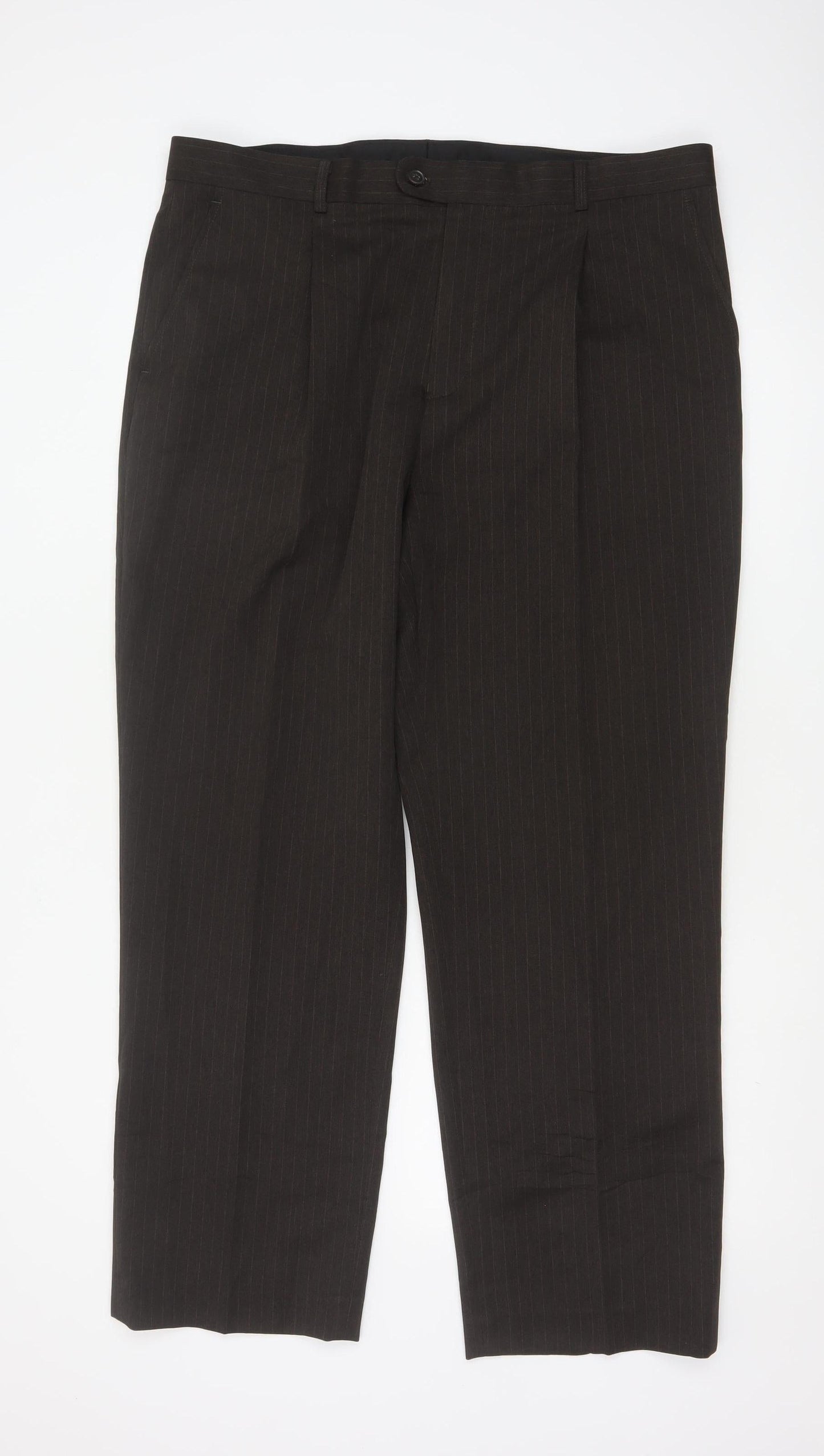 Taylor & Wright Men's Brown Pinstripe Dress Trousers 38S