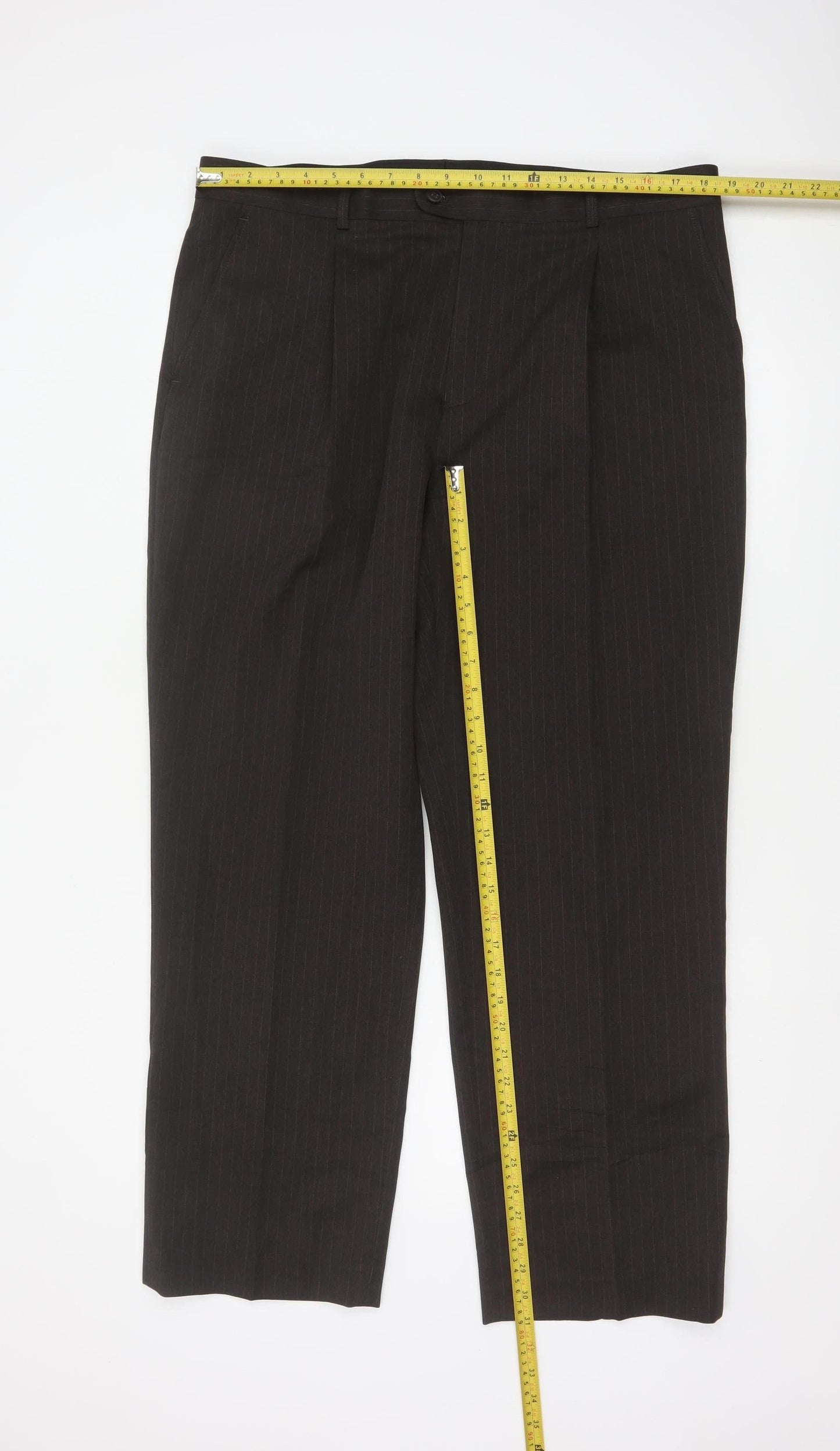 Taylor & Wright Men's Brown Pinstripe Dress Trousers 38S