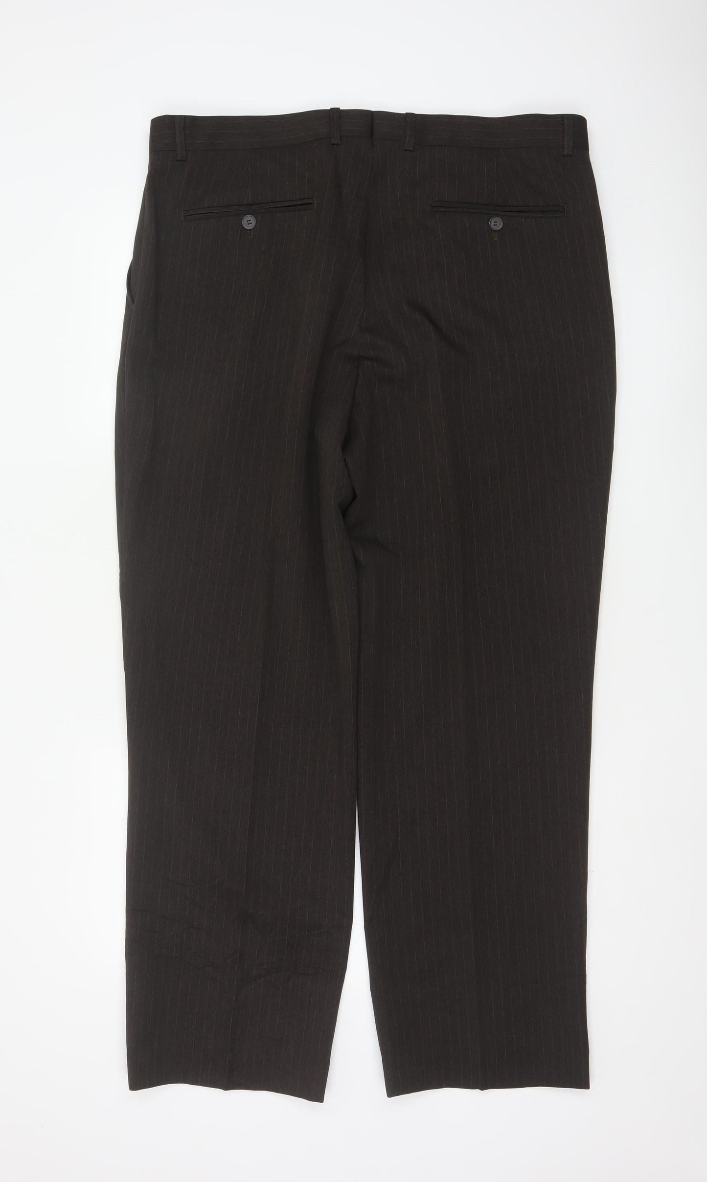Taylor & Wright Men's Brown Pinstripe Dress Trousers 38S