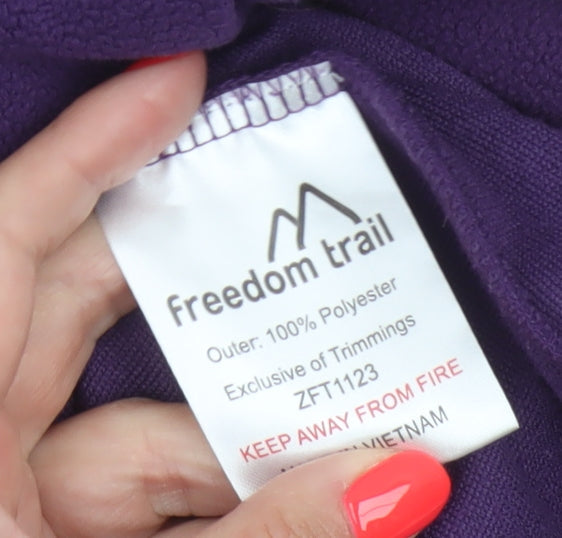 Freedom Trail Womens Purple 1/4 Zip Fleece Sweatshirt Size 12