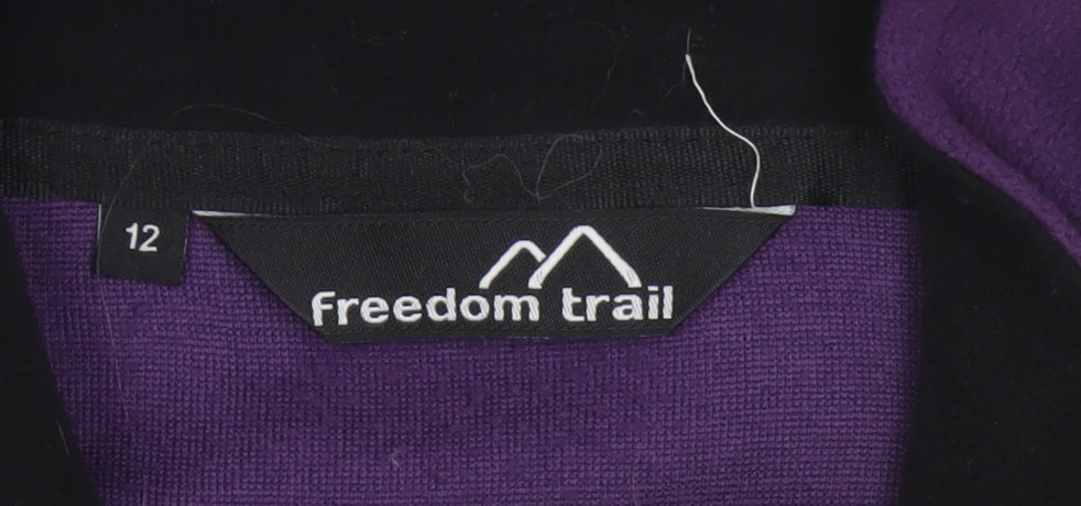 Freedom Trail Womens Purple 1/4 Zip Fleece Sweatshirt Size 12