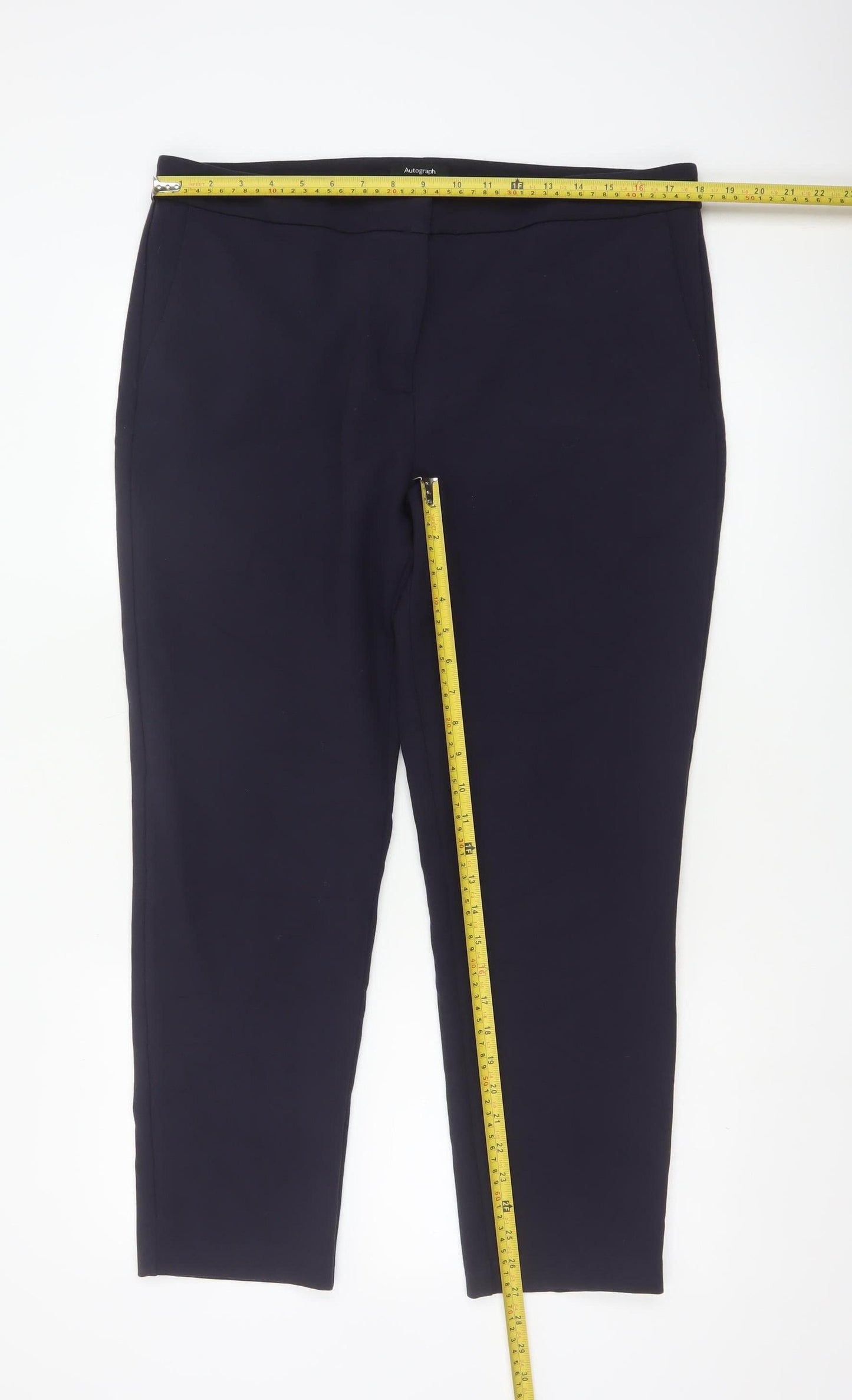 Marks and Spencer Autograph Women's Navy Size 16 Ankle Trousers