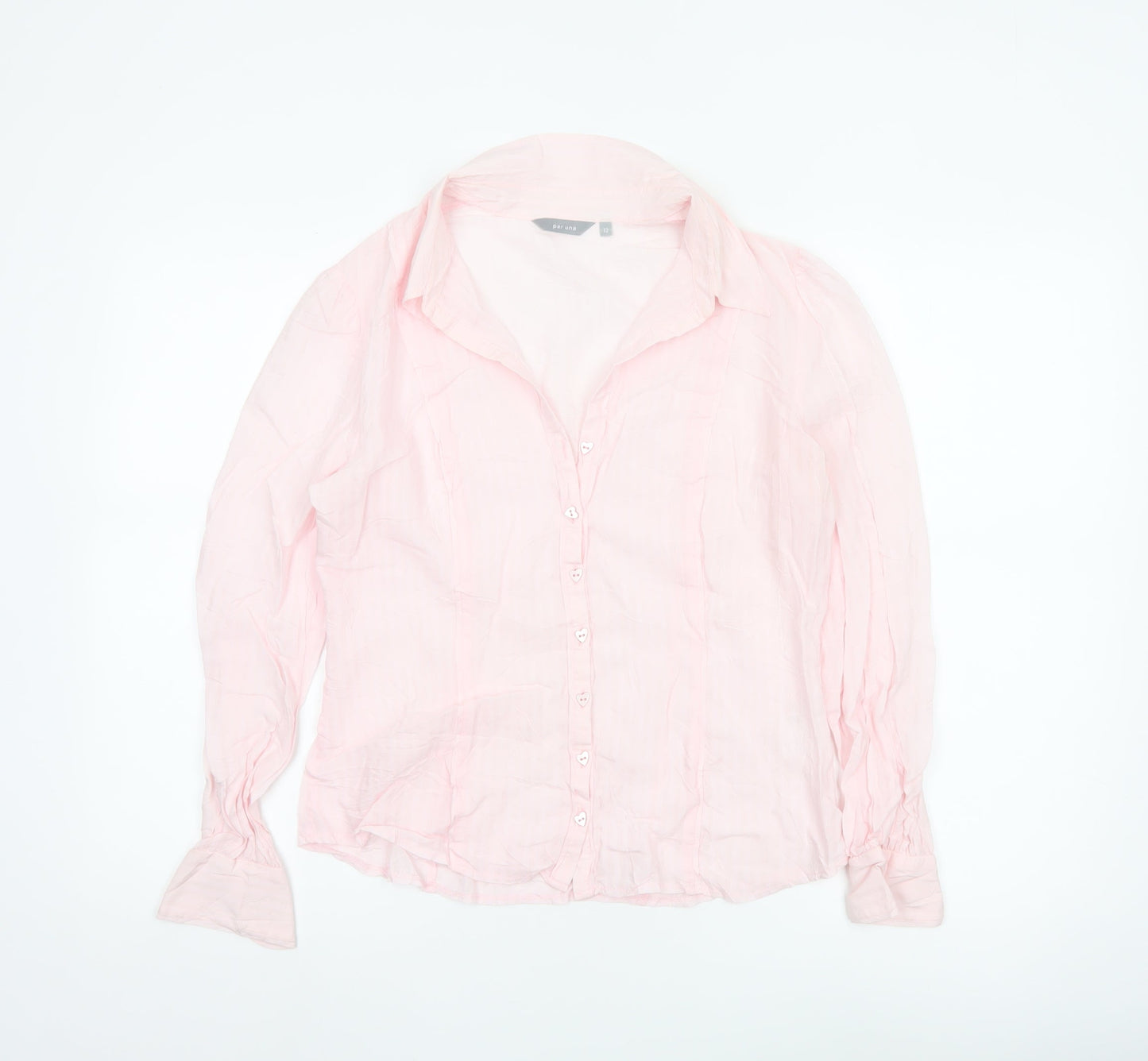 Marks & Spencer Per Una Women Pink Button-Up Blouse Size 12