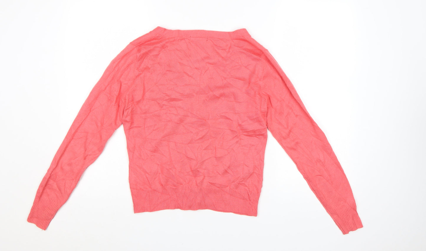 Joe Browns Women's Pink Beaded Cardigan Size 12 V-Neck Knit