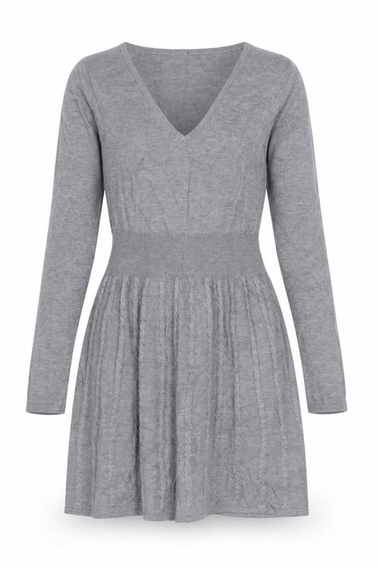 H&M Divided Women's Grey Acrylic Knit Skater Dress Size 12