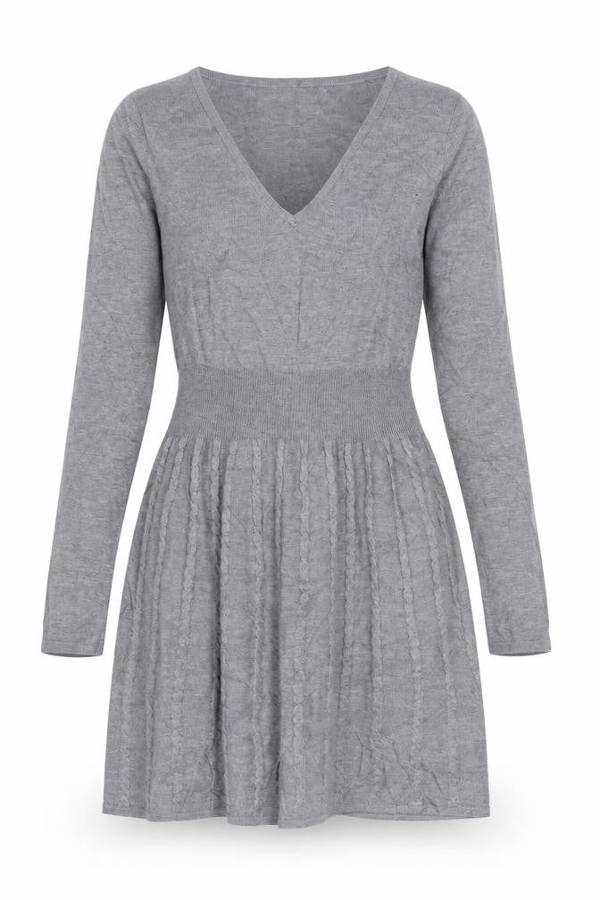H&M Divided Women's Grey Acrylic Knit Skater Dress Size 12