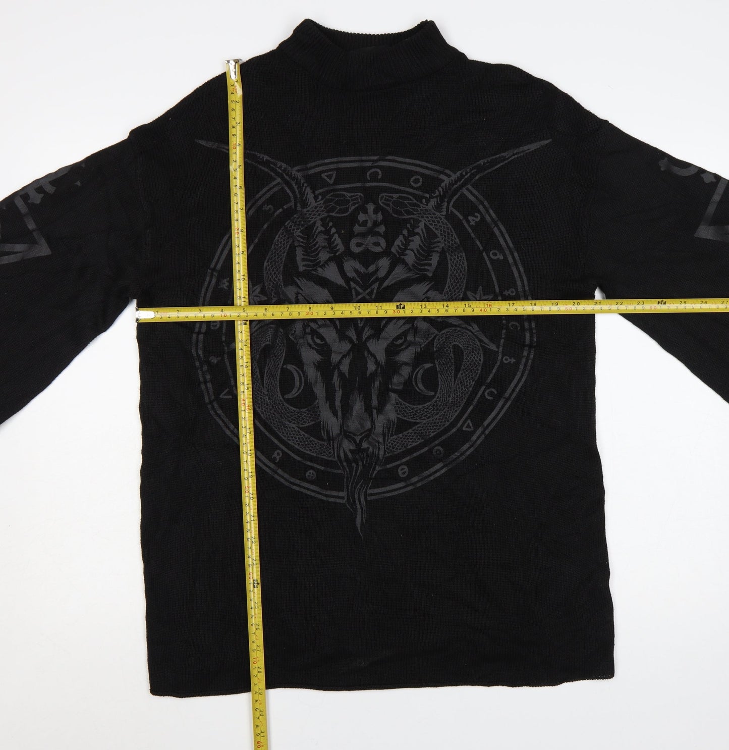 Killstar Womens Black XS Mock Neck Gothic Knit Pullover Jumper