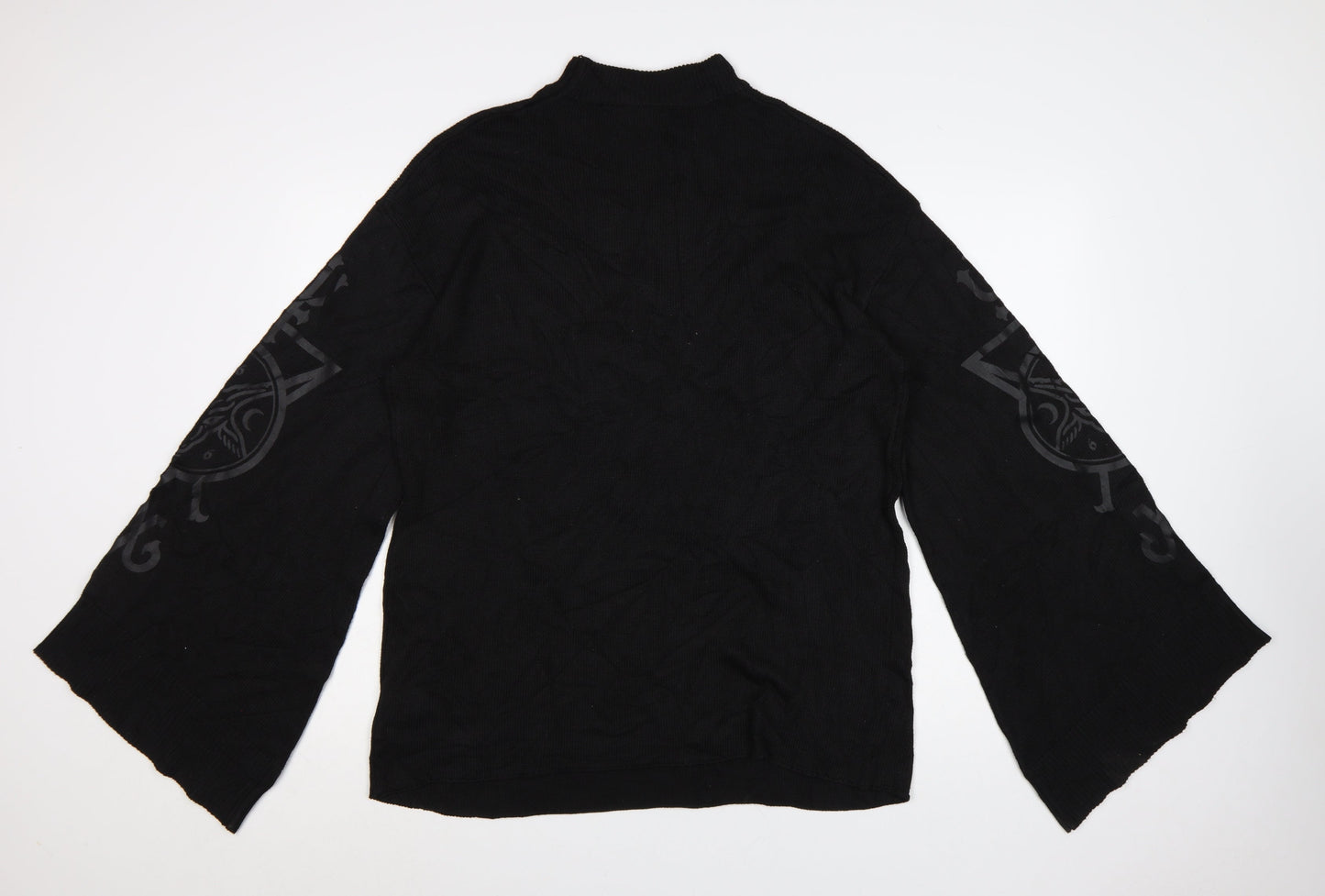 Killstar Womens Black XS Mock Neck Gothic Knit Pullover Jumper